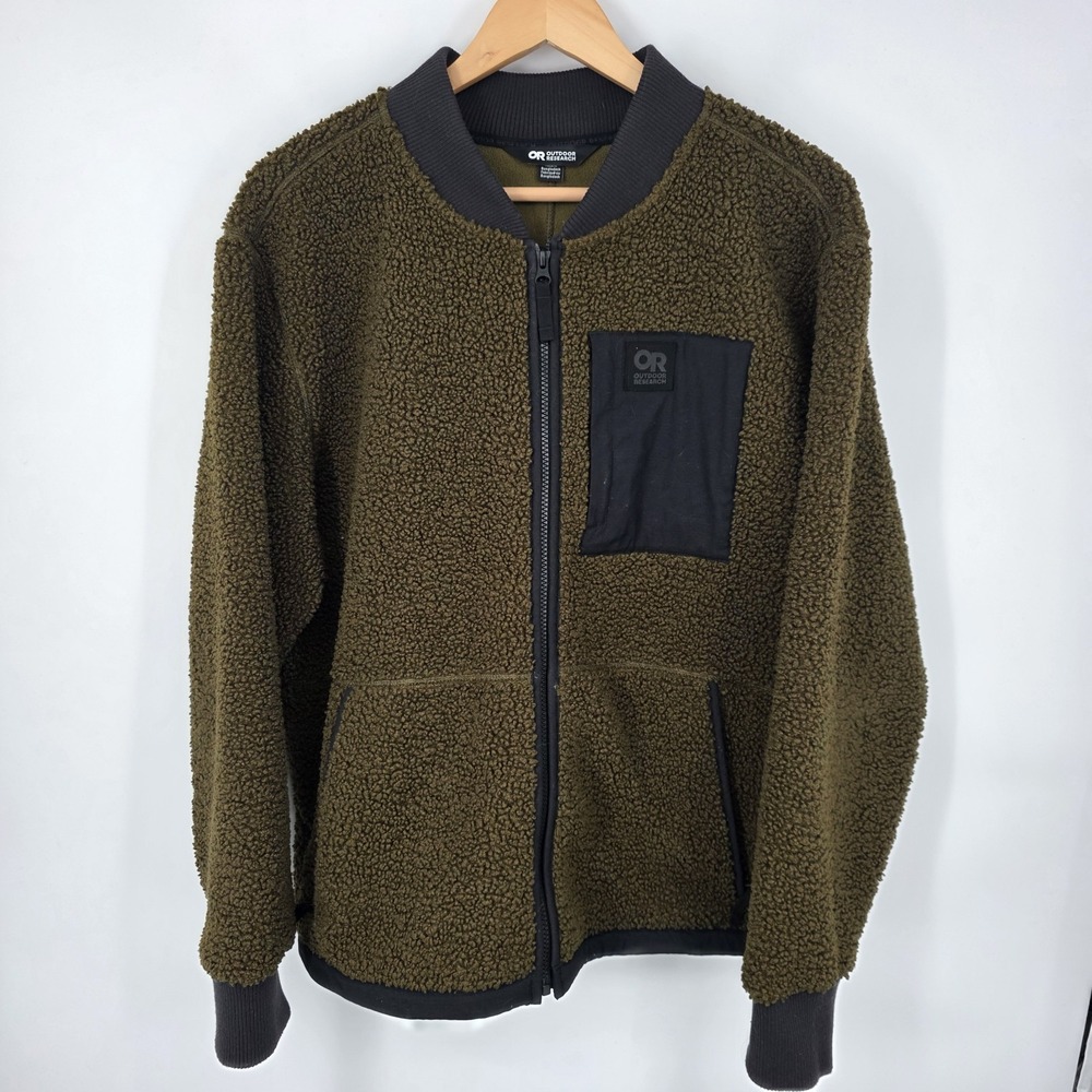 OUTDOOR‎ RESEARCH Women's Juneau Sherpa Fleece Jacket Loden Olive Green Size XL